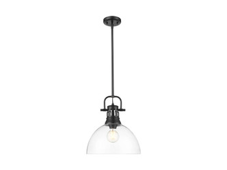 Golden - 3604-L BLK-CLR - One Light Pendant - Duncan - Matte Black