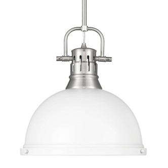 Golden - 3604-L PW-WHT - One Light Pendant - Duncan - Pewter
