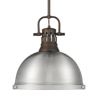 Golden - 3604-L RBZ-PW - One Light Pendant - Duncan - Rubbed Bronze