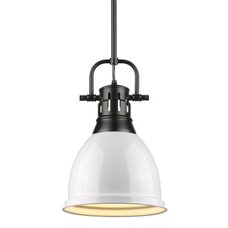 Golden - 3604-S BLK-WH - One Light Pendant - Duncan - Matte Black