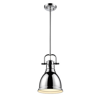 Golden - 3604-S CH-CH - One Light Pendant - Duncan - Chrome