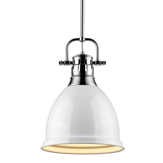 Golden - 3604-S CH-WH - One Light Pendant - Duncan - Chrome