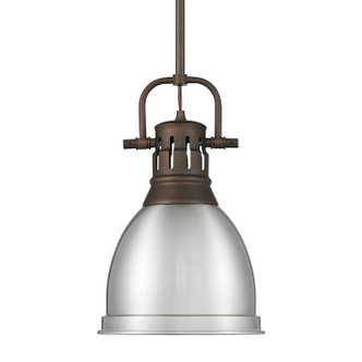 Golden - 3604-S RBZ-PW - One Light Pendant - Duncan - Rubbed Bronze