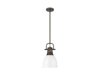 Golden - 3604-S RBZ-WHT - One Light Pendant - Duncan - Rubbed Bronze