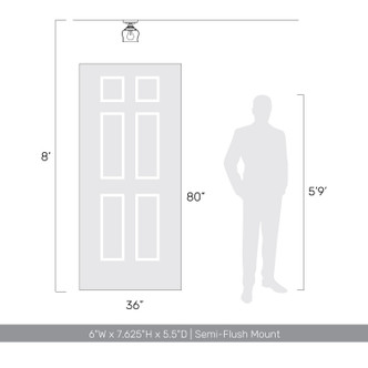 Daphne One Light Semi-Flush Mount (3610-SF BCB-CLR)