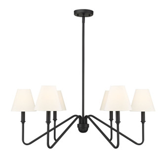 Golden - 3690-6 NB-IL - Six Light Chandelier - Kennedy - Natural Black