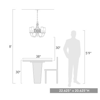 Quincy Five Light Chandelier (3718-5 CDB-CLR)