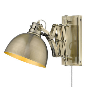 Golden - 3824-A1W AB-AB - One Light Swing Arm - Hawthorn - Aged Brass