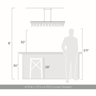 Lucerna LED Linear Pendant (5461-LP48 SSG)