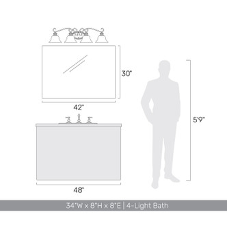 Lancaster Four Light Vanity (6005-BA4 RBZ)