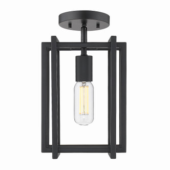 Golden - 6070-1SF BLK-BLK - One Light Semi-Flush Mount - Tribeca - Matte Black
