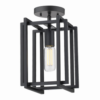 Tribeca One Light Semi-Flush Mount (6070-1SF BLK-BLK)