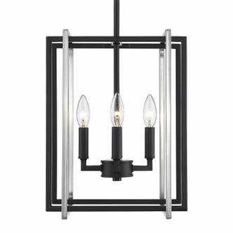 Golden - 6070-4 BLK-PW - Four Light Chandelier - Tribeca - Matte Black