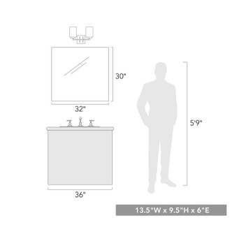 Tribeca Two Light Bath Vanity (6070-BA2 BLK-BLK)