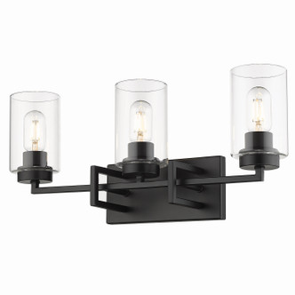 Golden - 6070-BA3 BLK-BLK - Three Light Bath Vanity - Tribeca - Matte Black