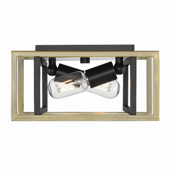 Tribeca Two Light Flush Mount (6070-FM BLK-AB)