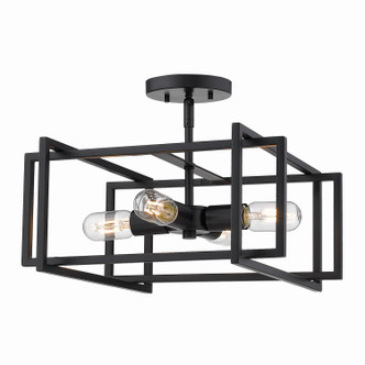 Tribeca Four Light Semi-Flush Mount (6070-SF BLK-BLK)