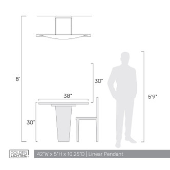 Luma LED Linear Pendant (6400-LP42 GRA)