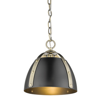 Golden - 6928-S AB-BLK - One Light Pendant - Aldrich - Aged Brass