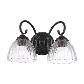 Golden - 6952-BA2 BLK-CLR - Two Light Vanity - Audra - Matte Black