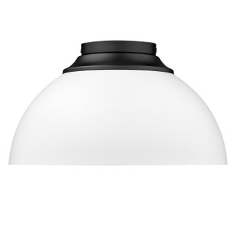 Zoey PW Three Light Flush Mount (6956-FM BLK-WHT)