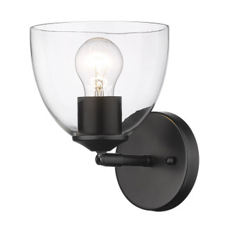 Roxie One Light Wall Sconce (6958-1W BLK-BLK-CLR)