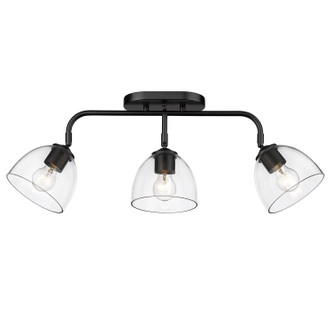 Roxie Three Light Semi-Flush Mount (6958-3SF BLK-BLK-CLR)