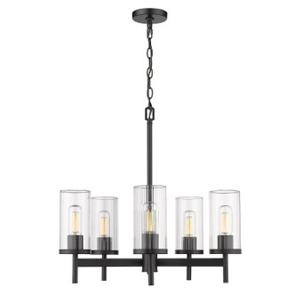 Winslett Five Light Chandelier (7011-5 BLK-CLR)