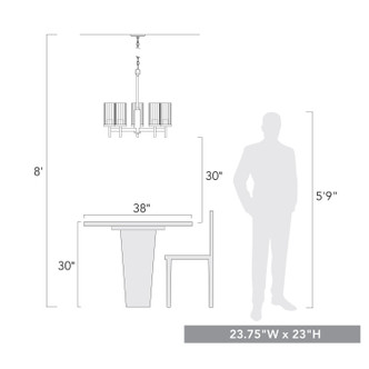 Winslett Five Light Chandelier (7011-5 PW-CLR)