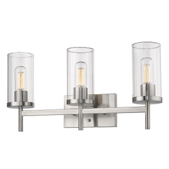 Golden - 7011-BA3 PW-CLR - Three Light Bath Vanity - Winslett - Pewter