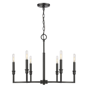 Golden - 8209-6 BLK - Six Light Chandelier - Ellyn - Matte Black