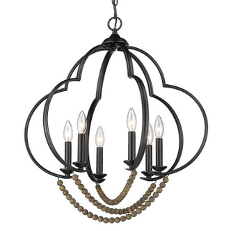 Flori Six Light Pendant (8320-6P BLK-EWB)
