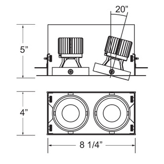 15W Multi LED Recessed Multiple (TE612LED-30-4-02)