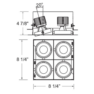 15W Multi LED Recessed Multiple (TE614BLED-30-4-02)
