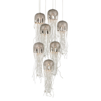 Currey and Company - 9000-1028 - Seven Light Pendant - Medusa Collection - Nickel