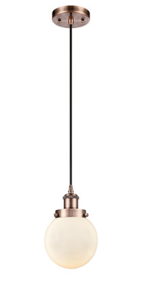 manufacturer_finish:Antique Copper|manufacturer_glass:Matte White Cased Beacon|light_output:220.00lm|color_temperature:2200K|cri:99