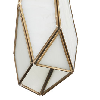 Glace Collection Seven Light Pendant in White/Antique Brass (142-9000-1035)