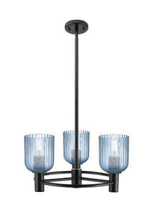 Innovations - 434-3CR-BK-G559-5BL - Three Light Pendant - Downtown Urban - Matte Black
