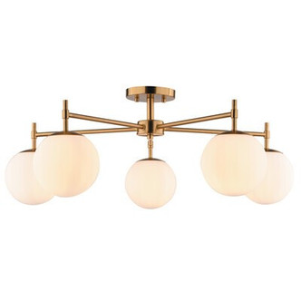 Vaxcel - C0348 - Five Light Semi-Flush Mount - Armitage - Muted Brass