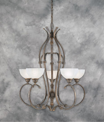 Forte - 2131-05-09 - Five Light Chandelier - Chandeliers Desert Stone - Desert Stone