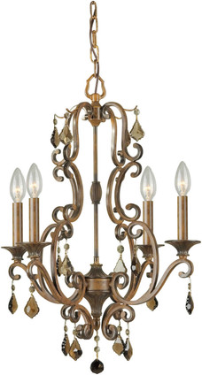 Forte - 2484-04-41 - Four Light Chandelier - Family Number 464 - Rustic Sienna