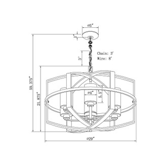 Hyde Six Light Foyer Pendant (2718-06-32)