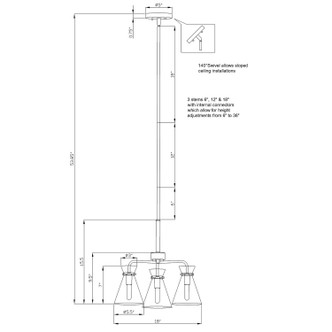 Beaker Three Light Chandelier (2733-03-12)