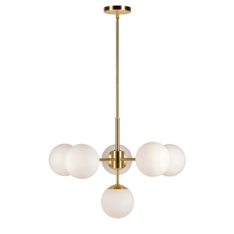 Forte - 2745-06-12 - Six Light Chandelier - Farrell - Soft Gold