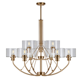 Forte - 2748-09-12 - Nine Light Chandelier - Zane - Soft Gold