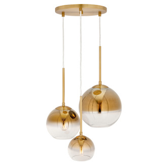 Forte - 2759-03-12 - Three Light Pendant - Callisto - Soft Gold