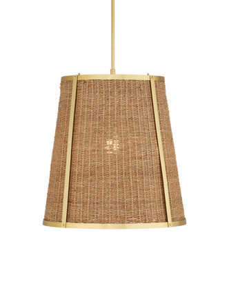 Currey and Company - 9000-1121 - One Light Pendant - Deauville Collection - Natural/Polished Brass
