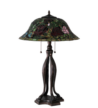 Tiffany Rosebush Three Light Table Lamp (228817) Tiffany Rosebush Three Light Table Lamp (228817)