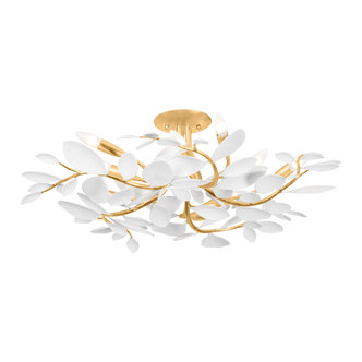 Hudson Valley - 2232-VGL/WP - Ten Light Semi Flush Mount - Marabec - Vintage Gold Leaf