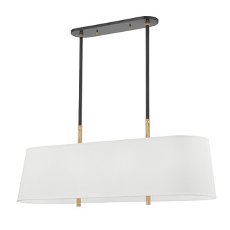 Hudson Valley - 3747-AOB - Eight Light Island Pendant - Bowery - Aged Brass/Old Bronze